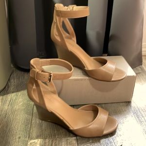 Michael, wedge heel, opened toe, size 7.5.